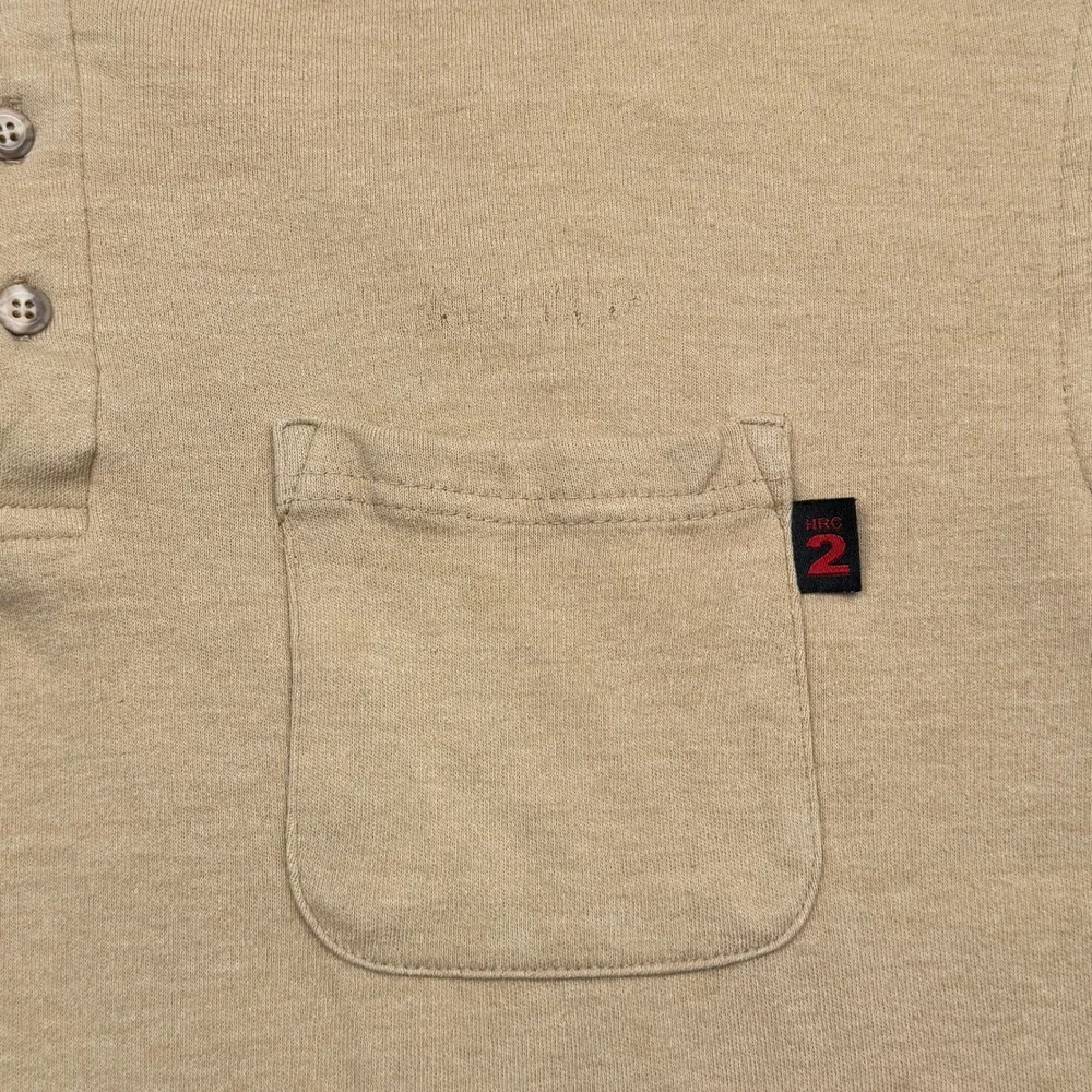 Riverside Protective Apparel‎ Henley Mens XL Tan Long Sleeve FR Workwear Pocket